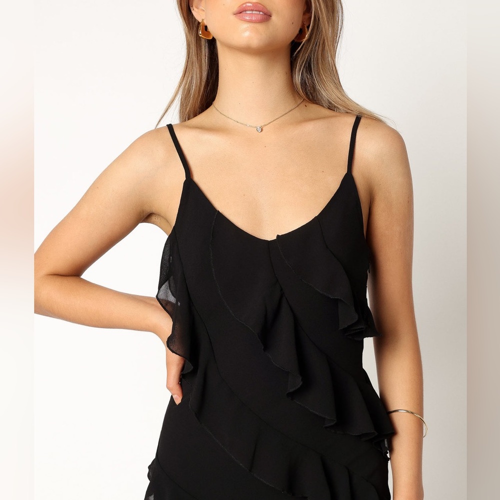 NWOT Petal & Pup Ciao Ruffles Maxi Dress in Black - Picture 4 of 12